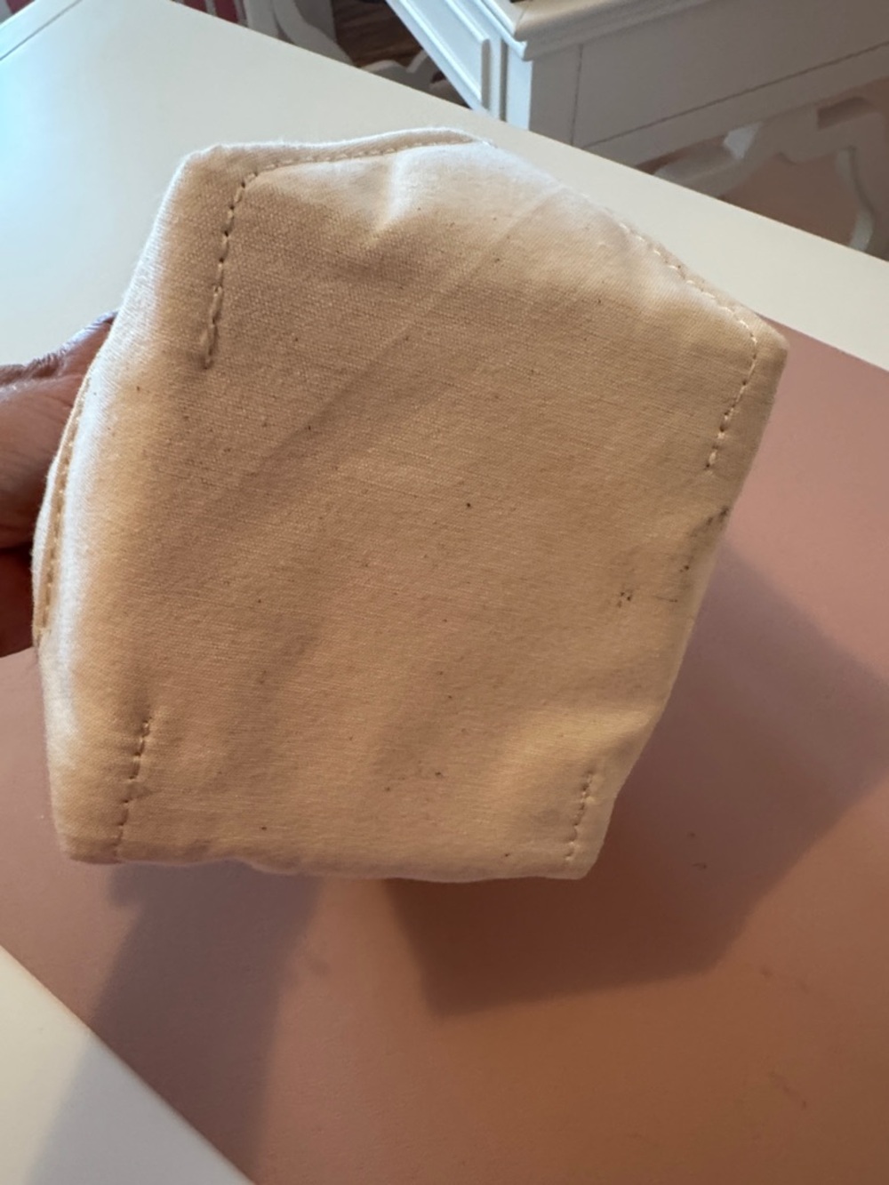 L.L. Bean Cream Canvas Tote with Red-Trim Handles - Picture 5 of 5
